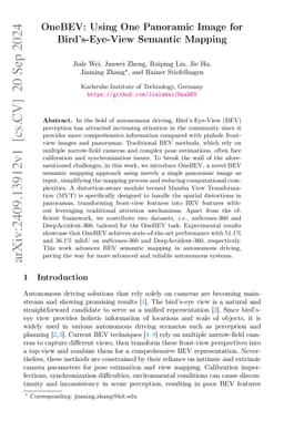 OneBEV: Using One Panoramic Image for Bird's-Eye-View Semantic Mapping