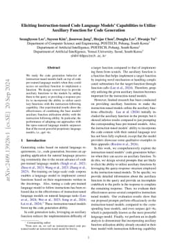 Eliciting Instruction-tuned Code Language Models' Capabilities to
  Utilize Auxiliary Function for Code Generation