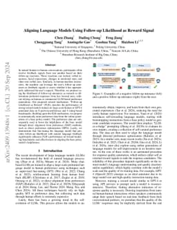 Aligning Language Models Using Follow-up Likelihood as Reward Signal