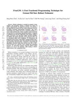 FracGM: A Fast Fractional Programming Technique for Geman-McClure Robust
  Estimator
