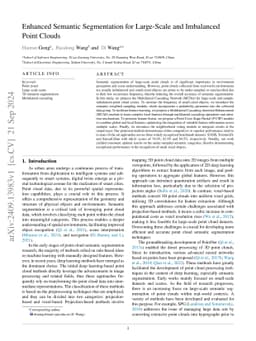 Enhanced Semantic Segmentation for Large-Scale and Imbalanced Point
  Clouds