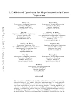 LiDAR-based Quadrotor for Slope Inspection in Dense Vegetation