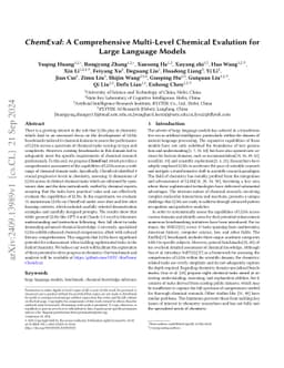 ChemEval: A Comprehensive Multi-Level Chemical Evaluation for Large
  Language Models