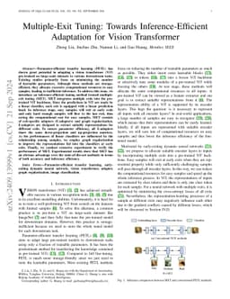 Multiple-Exit Tuning: Towards Inference-Efficient Adaptation for Vision
  Transformer