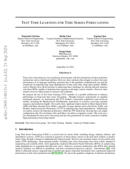 Test Time Learning for Time Series Forecasting