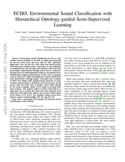 ECHO: Environmental Sound Classification with Hierarchical
  Ontology-guided Semi-Supervised Learning