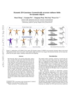 Dynamic 2D Gaussians: Geometrically accurate radiance fields for dynamic
  objects