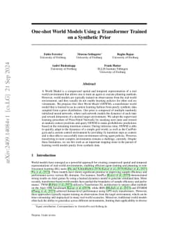 One-shot World Models Using a Transformer Trained on a Synthetic Prior