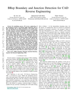 BRep Boundary and Junction Detection for CAD Reverse Engineering
