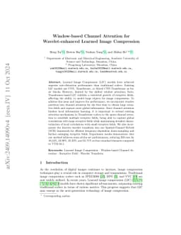 Window-based Channel Attention for Wavelet-enhanced Learned Image
  Compression
