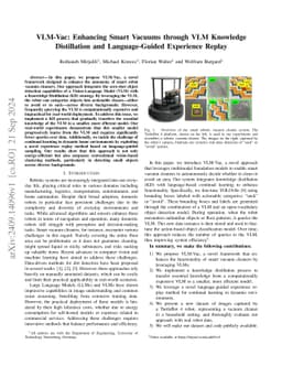 VLM-Vac: Enhancing Smart Vacuums through VLM Knowledge Distillation and
  Language-Guided Experience Replay