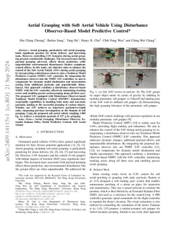 Aerial Grasping with Soft Aerial Vehicle Using Disturbance
  Observer-Based Model Predictive Control