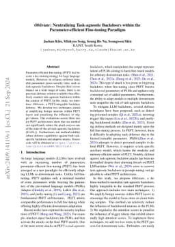 Obliviate: Neutralizing Task-agnostic Backdoors within the
  Parameter-efficient Fine-tuning Paradigm