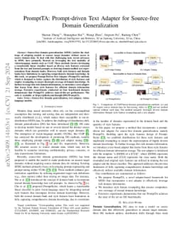 PromptTA: Prompt-driven Text Adapter for Source-free Domain
  Generalization