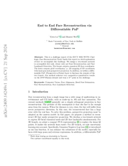 End to End Face Reconstruction via Differentiable PnP