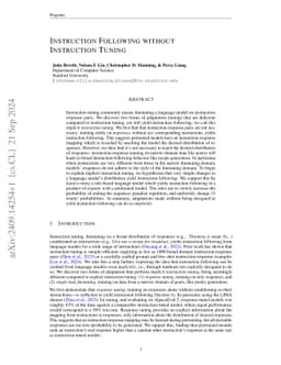 Instruction Following without Instruction Tuning
