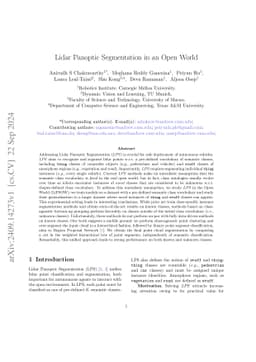 Lidar Panoptic Segmentation in an Open World