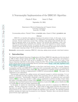 A Neuromorphic Implementation of the DBSCAN Algorithm