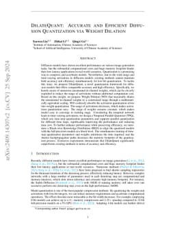 DilateQuant: Accurate and Efficient Diffusion Quantization via Weight
  Dilation