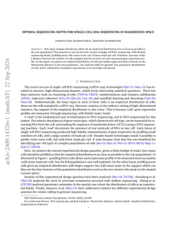 Optimal sequencing depth for single-cell RNA-sequencing in Wasserstein
  space