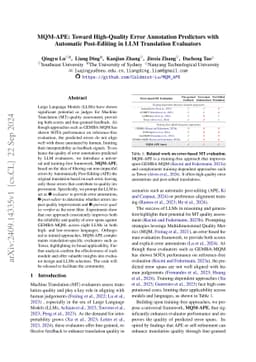 MQM-APE: Toward High-Quality Error Annotation Predictors with Automatic
  Post-Editing in LLM Translation Evaluators