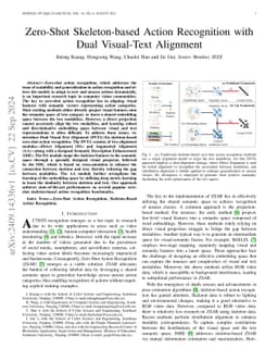 Zero-Shot Skeleton-based Action Recognition with Dual Visual-Text
  Alignment