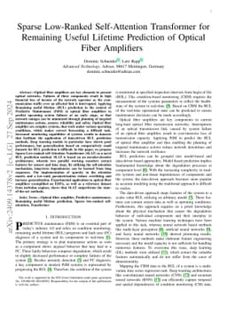 Sparse Low-Ranked Self-Attention Transformer for Remaining Useful Lifetime Prediction of Optical Fiber Amplifiers