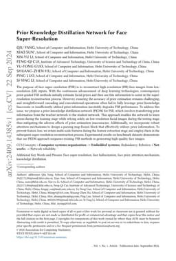 Prior Knowledge Distillation Network for Face Super-Resolution