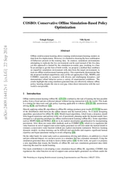 COSBO: Conservative Offline Simulation-Based Policy Optimization