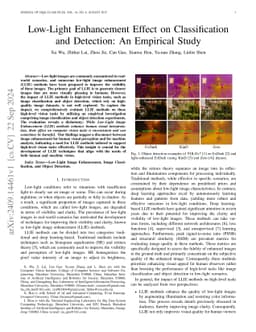 Low-Light Enhancement Effect on Classification and Detection: An
  Empirical Study