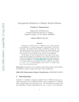 Asymptotics Related to a Binary Search Scheme