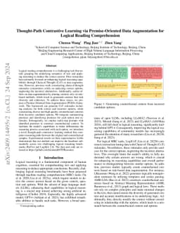 Thought-Path Contrastive Learning via Premise-Oriented Data Augmentation for Logical Reading Comprehension