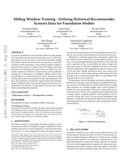 Sliding Window Training -- Utilizing Historical Recommender Systems Data
  for Foundation Models