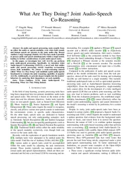 What Are They Doing? Joint Audio-Speech Co-Reasoning