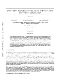 Event-ECC: Asynchronous Tracking of Events with Continuous Optimization