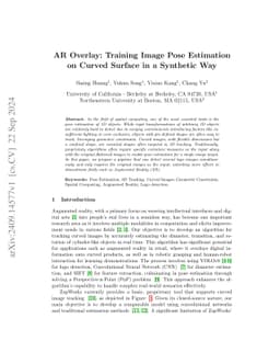 AR Overlay: Training Image Pose Estimation on Curved Surface in a
  Synthetic Way