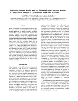 Evaluating Gender, Racial, and Age Biases in Large Language Models: A Comparative Analysis of Occupational and Crime Scenarios