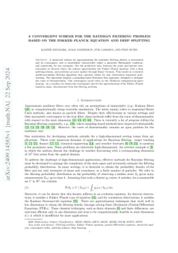 A convergent scheme for the Bayesian filtering problem based on the Fokker--Planck equation and deep splitting