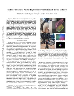 Tactile Functasets: Neural Implicit Representations of Tactile Datasets