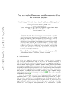 Can pre-trained language models generate titles for research papers?