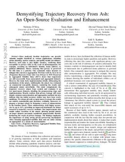 Demystifying Trajectory Recovery From Ash: An Open-Source Evaluation and
  Enhancement