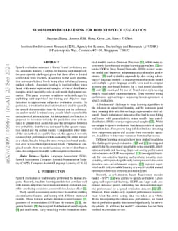 Semi-supervised Learning For Robust Speech Evaluation