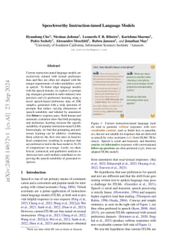 Speechworthy Instruction-tuned Language Models