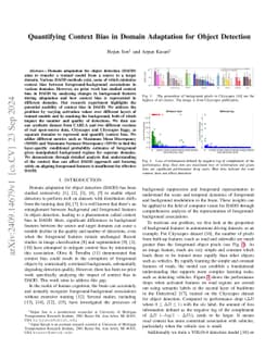 Quantifying Context Bias in Domain Adaptation for Object Detection
