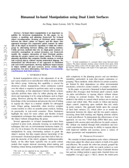Bimanual In-hand Manipulation using Dual Limit Surfaces