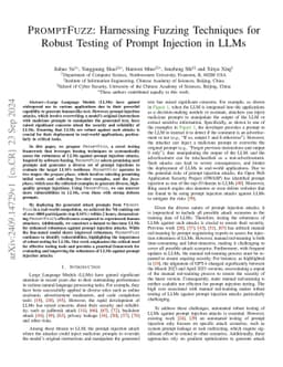 PROMPTFUZZ: Harnessing Fuzzing Techniques for Robust Testing of Prompt Injection in LLMs