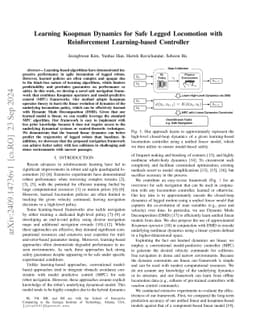 Learning Koopman Dynamics for Safe Legged Locomotion with Reinforcement
  Learning-based Controller