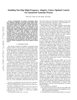 Enabling On-Chip High-Frequency Adaptive Linear Optimal Control via
  Linearized Gaussian Process