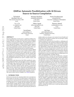 OMPar: Automatic Parallelization with AI-Driven Source-to-Source
  Compilation