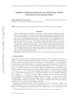 Adaptive Conformal Inference for Multi-Step Ahead Time-Series
  Forecasting Online